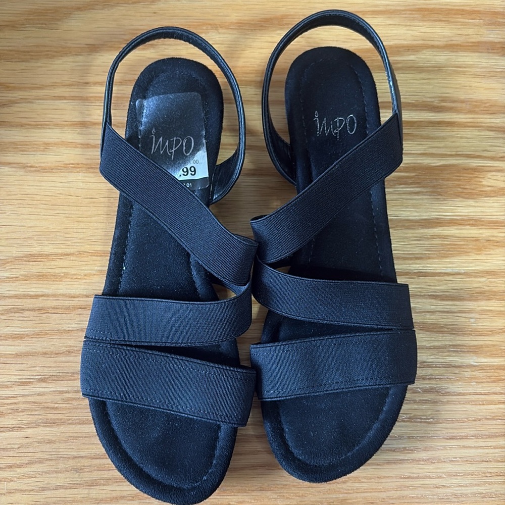 Gently used Impo black sandals. Size 8.